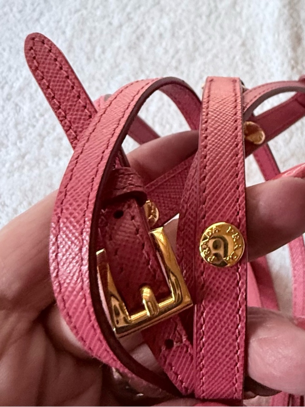 Prada Rose Pink Saffiano Bow Crossbody Wallet / Crossbody - Picture 3 of 16
